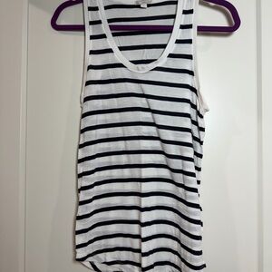 GAP White & Navy Striped Tank Top XS